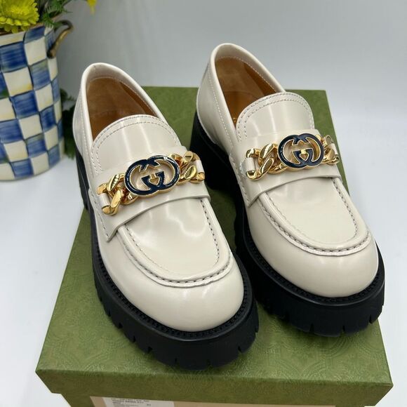 Women’s Gucci interlocking GG patent leather loafers size 37 made in Italy - Picture 1 of 12